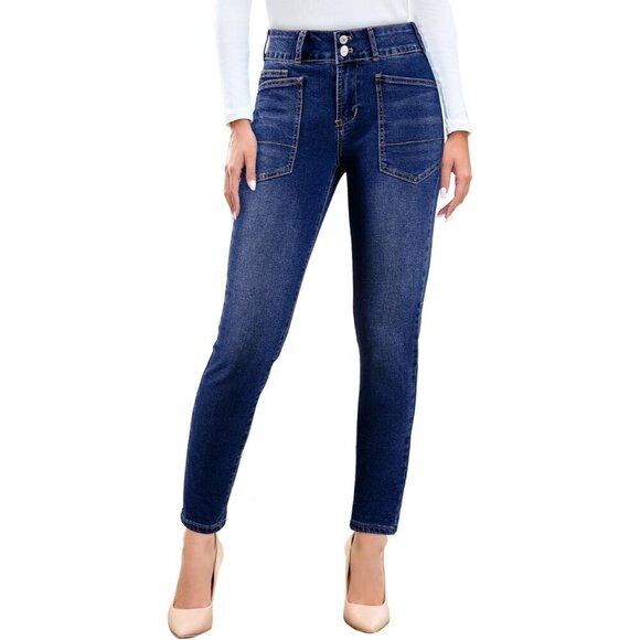 Women's High Waisted Skinny Jeans Stretch Denim Ankle Pants with Pockets